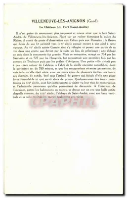 Villeneuve-lès-Avignon — Castello (detto Forte di San Andrea) — Serie 5, Collezione della Soluzione Pautauberge — Verso