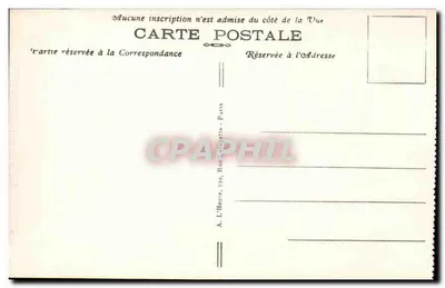 Las Compiègne — Wnętrze wagonu marszałka Focha, w którym został podpisany Armistice, 11 listopada 1918 — L.H. Paris — Rewers