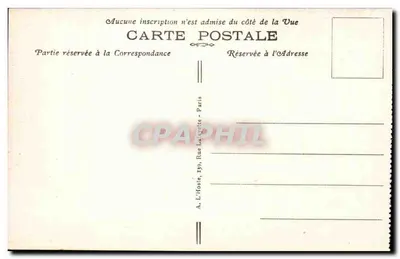 Las Compiègne — Wnętrze wagonu marszałka Foch, w którym został podpisany armistycie, 11 listopada 1918 — L'H. Paris — Rewers