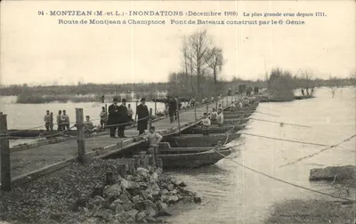 Montjean (M.-et-L.) — Allagamenti (Dicembre 1910) — Fototipia Vasseiller, Nantes