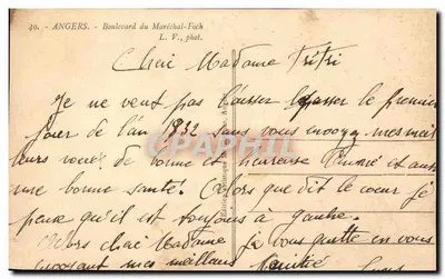 Angers - Boulevard du Maréchal-Foch — widok panoramiczny — L. V., fot. — Rewers