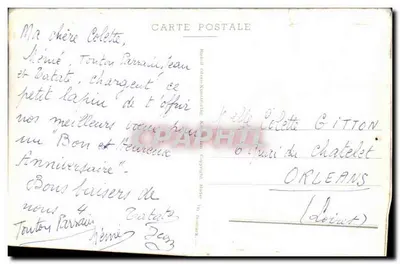 Coelho de Páscoa — com buquê — editor H. D. Knauf & Cie, n° 25 — Verso