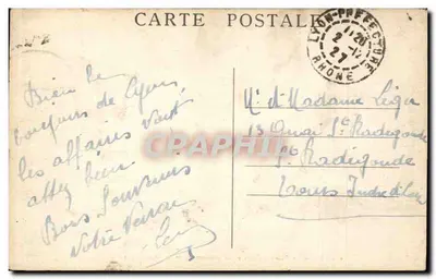 LYON — La Place Carnot y el Monumento a la República — M.F. — Reverso