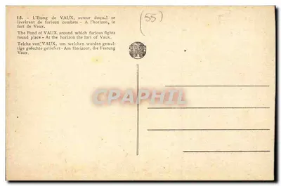 O Lago de Vaux — Verdun — Éditions Verdun — Verso