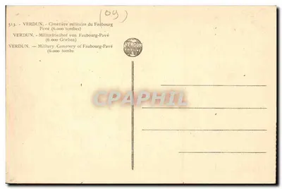 Verdun — Cemitério Militar do Faubourg-Pavé — 6.000 túmulos — Éditions Verdun — Verso