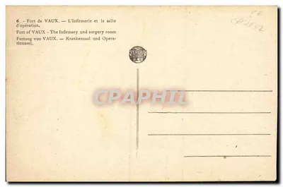 Forte de VAUX — A Enfermaria e a sala de operação — Verdun — Verso