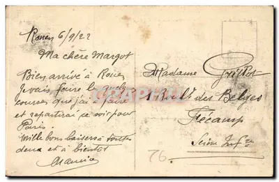 Rouen - O Ponte Boieldieu e a Catedral — C.V. 349 — Verso