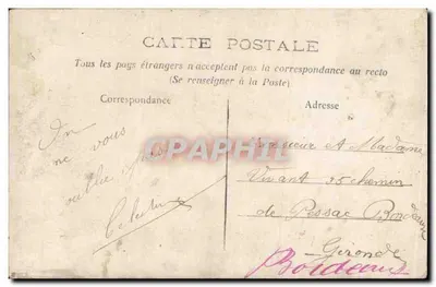 Frau in grünem Kleid — mit Rosenstrauß — anonymer Verlag, Nr. 587 — Rückseite