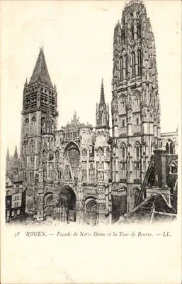 Rouen — Façade de Notre-Dame et la Tour de Beurre — LL, n°58