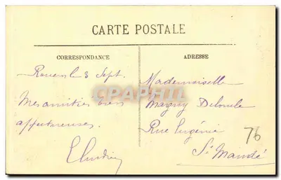 Rouen - St-Ouen - Portail des Marmousets — éditeur L.L., n° 328 — Verso