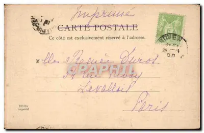 Porte de la Crosse Horloge — Rouen — éditeur non identifié, n° de série non visible — Verso