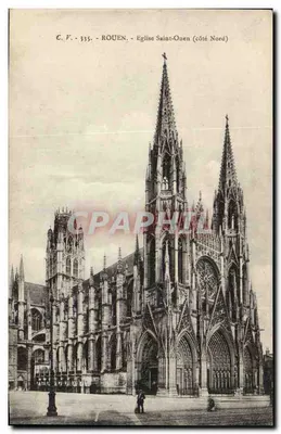 Rouen - Igreja de São Ouen (lado Norte) — C.F. 335 — Editor C.F.