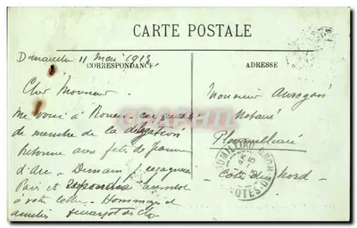 Rouen — A Place Carnot — O Ponte Boieldieu e a Catedral — LL. — N° 142 — Verso