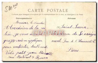 Rouen — Église Saint-Sever — Éditeur Dufayel, n°45 — Verso