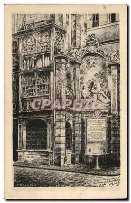 Maison Renaissance, 47, rue de la Grande-Chaîne — dessin à la plume — Roucel & Gaudely, n° 644