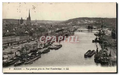 Rouen — Vue générale prise du Pont Transbordeur — LL