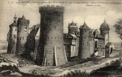 Rouen — Torre onde Joana d'Arc foi presa em 1431 e antigo Castelo construído por Felipe Augusto em 1204 — C.V. 499
