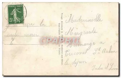 Jovem mulher com flores — carta postal colorida — DIX 105 — Verso