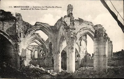 Montdidier — Interior da Igreja de São Pedro — Editor não identificado, n° 162