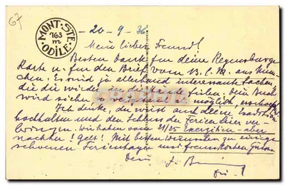 Mont Ste-Odile (wys. 763 m) — Klasztor (stara rzeźba) — wydawca nieznany, nr 104 — Rewers