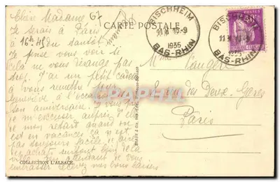 Strasburg — Pomnik Pasteura i Uniwersytet — Braun & Cie, nr 1431 — Rewers