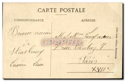 Strasbourg — Katedra — Félix Luth, wydawca, nr 11 — Rewers