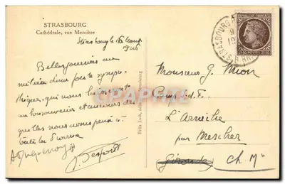 Strasbourg — Katedra — wydawca Félix Laub, Strasbourg — Rewers