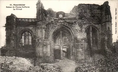 Mentdider — Ruínas da Igreja de São Pedro, O Portal — Foto Paul Fafot, Ed. R. Galland