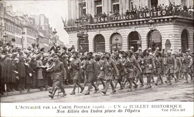 Marche des Alliés à Paris — 14 juillet 1916 — L'Actualité par la Carte Postale (n° 957)