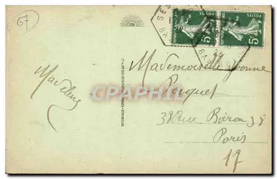Strasbourg - Plac Republiki i Pałac na Rzecze - Stara pocztówka nr 166, wydawca nieznany — Rewers