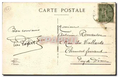 Strasbourg - Place Kleber — widok placu z katedrą i tramwajem — wydawca CH. BERGERET, nr 304 — Rewers