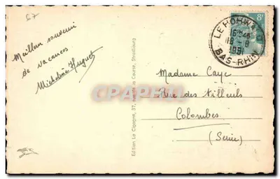 Bilhete postal antigo Le Hohwald O centro — Verso