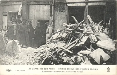 Zeppelins sobre Paris — Crimes odiosos dos piratas alemães — Visé, Paris