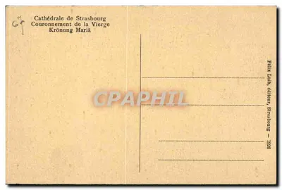Katedra w Strasburgu — Koronacja Najświętszej Panny Maryi — Felix Luhb, wydawca, Strasburg — nr 64 — Rewers