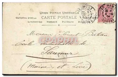 Mulher jovem com turbante — retrato ornado com vegetais — editor P. M. H. Paris, n° 1048 — Verso