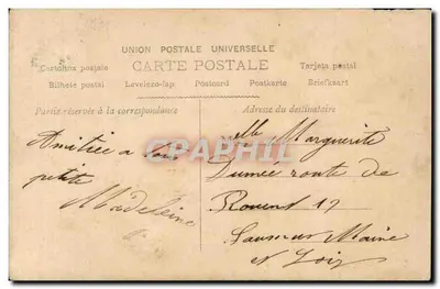 Menina com chapéu rosa — com buquê de flores — Gazerac, n°653 — Verso