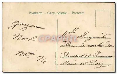 Anjo com pomba — carta postal alemã — impressa na Alemanha — Verso