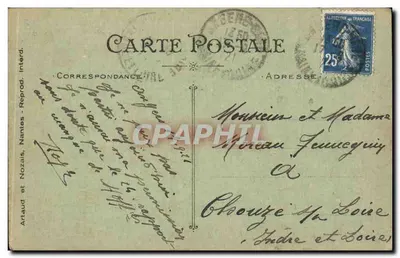 Scène de cuisine — Madame à Monsieur — éditeur Artaud et Nozaïs, Nantes, n°149 — Verso