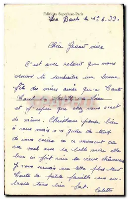Bilhete postal antigo Fantasia Flores Rosas Boa festa — Verso