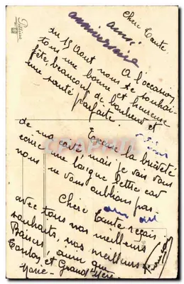 Arranjo de orquídeas — Feliz aniversário — Editor Delius, número de série não visível — Verso