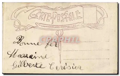 Menina com buquê de flores — 'Heureuse Fête' — editor L. Brette, n° 122 — Verso