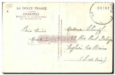Chartres — Wnętrze Katedry, Le Déambulatoire — Éditions La Douce France — Rewers