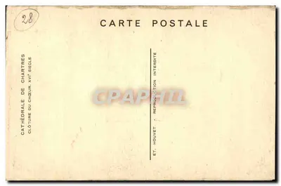 Cathédrale de Chartres — Cloître du chœur, XVIe siècle — Éditeur ET. HOUVET — Verso
