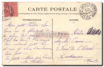St-Brice-en-Coglès — O Castelo do Rocher-Portail — E. Mary-Rousseffere, editor Rennes — Verso