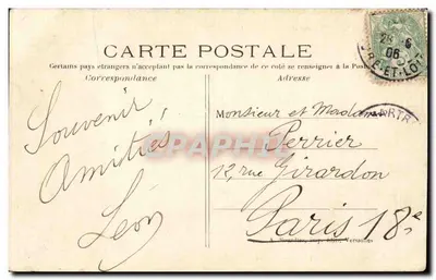 Katedra w Chartres i Plac Chatelet — wydawca A. Bousilles, druk. wyd. Versailles, nr 24 — Rewers