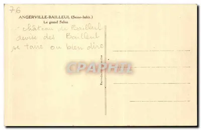 Angerville-Bailleul — O grande Salão — Castelo de Bailleul — Verso