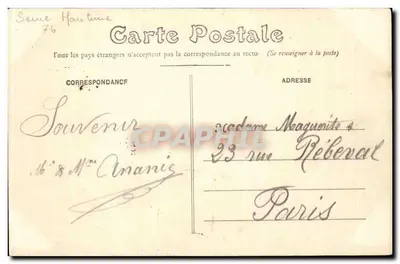 Dieppe — Das alte Schloss — Verlag F. Fauchard, Nr. 301 — Rückseite