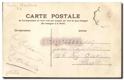 Dieppe - Stary Zamek widziany z Falaise — seria Hauteine nr 76 — Rewers