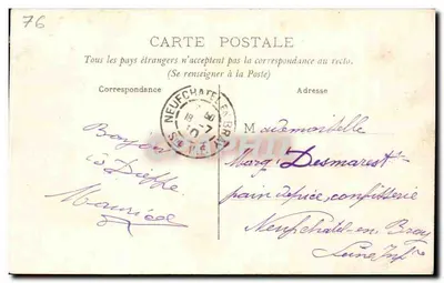 Dieppe — Katedra św. Jakuba (bok) — wydawca nieznany, numer serii nie widoczny — Rewers