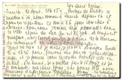 Die Jungfrau, Berner Oberland — Leontopodium alpinum - Edelweiß — Nr A 18000 — Rewers